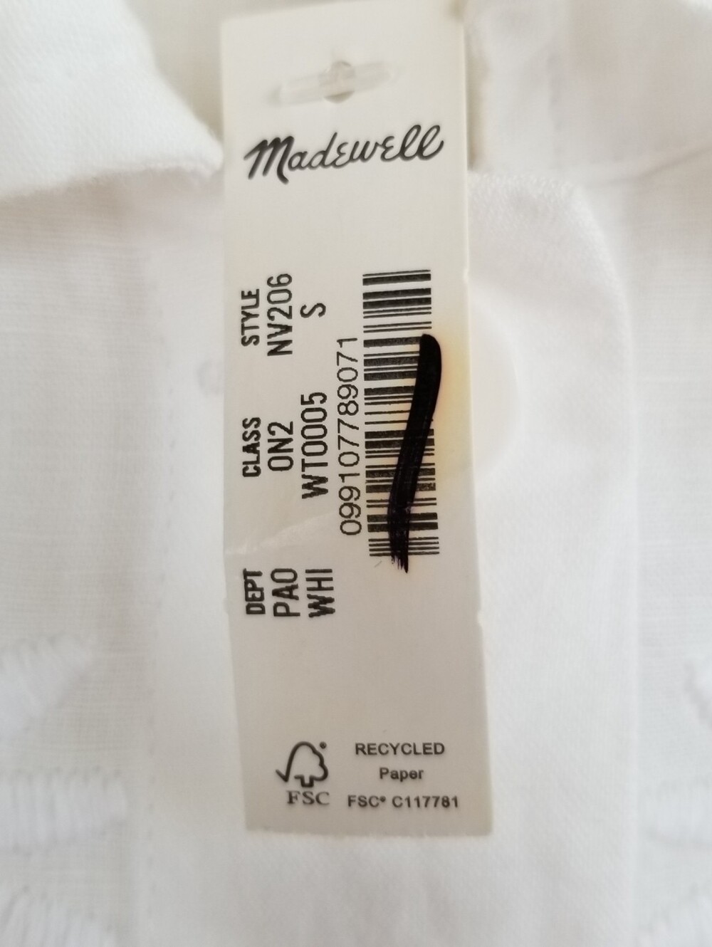 Madewell Embroidered Lace Linen Blend Button Up Top Size Small NWT - Picture 9 of 9
